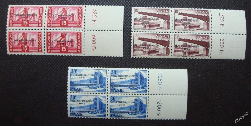 1955 Германия СААР Архитектура 362-64 КВАРТЫ А20** 