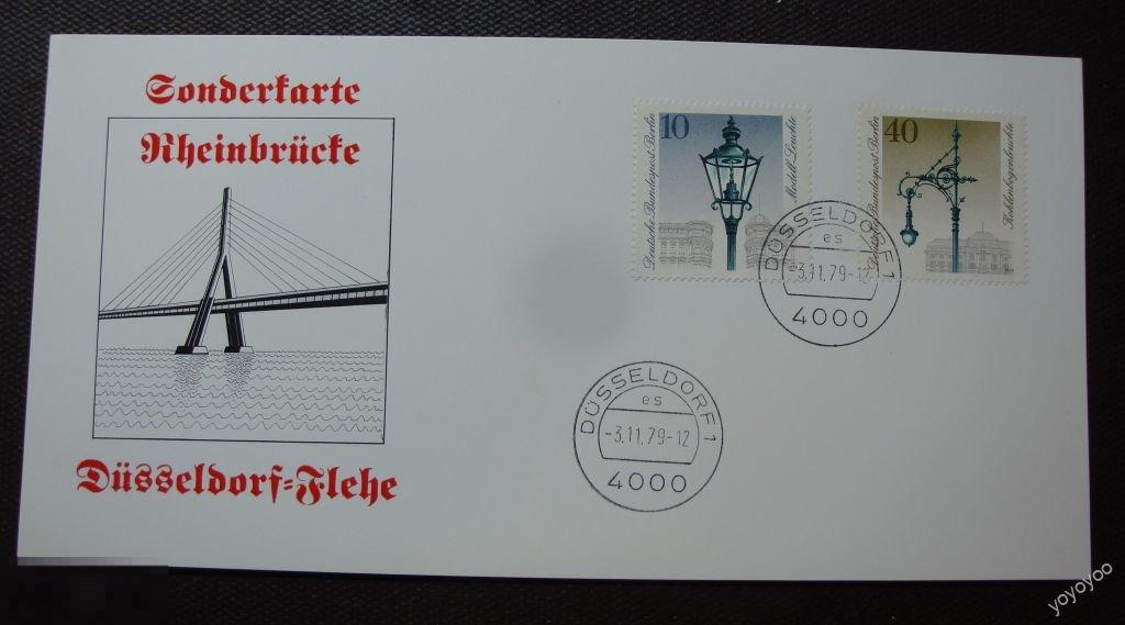 1979 Берлин Германия Мост Фонари Архитектура Карточка КПД А52К5 