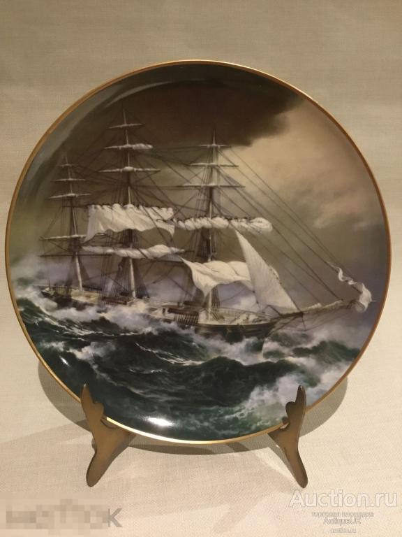 ДЕКОРАТИВНАЯ ТАРЕЛКА. ПАРУСНЫЙ КОРАБЛЬ. ФАРФОР. FRANKLIN PORCELAIN. БЕСПЛАТНАЯ ДОСТАВКА!!! 