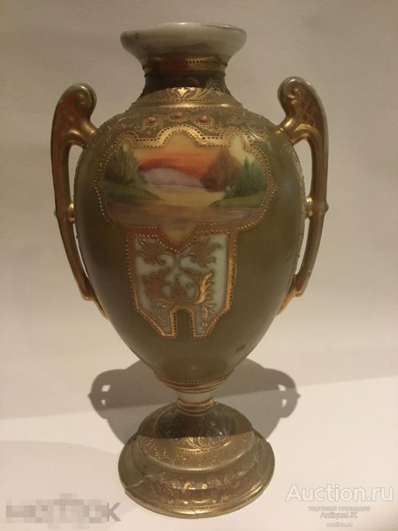 ВАЗА. КЛЕЙМО. NORITAKE. ЯПОНИЯ. РУЧНАЯ РОСПИСЬ. ФАРФОР. БЕСПЛАТНАЯ ДОСТАВКА!!! 