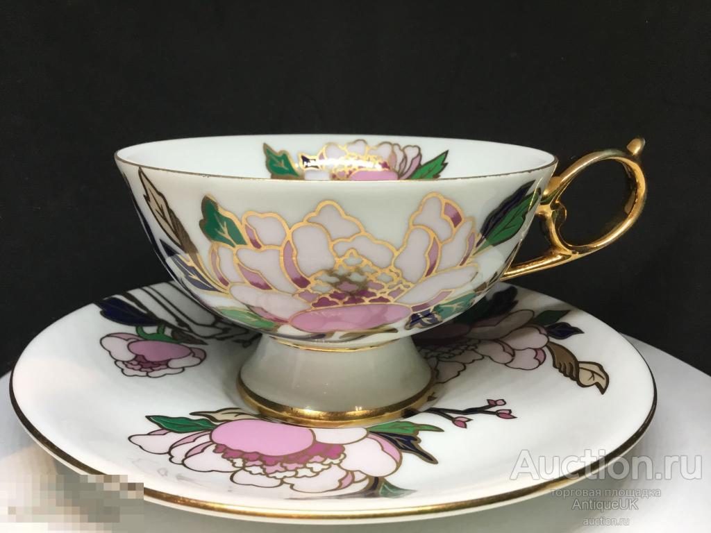 ЧАЙНЫЙ НАБОР. ЧАШКА С БЛЮДЦЕМ. ROYAL GOLD CHINA.  KOREA. БЕСПЛАТНАЯ ДОСТАВКА!!! 