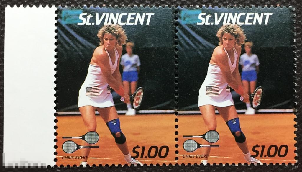 1987 Сент-Винсент Спорт Теннис Теннисисты РАЗНОВИДНОСТЬ ПАРА ** А129 