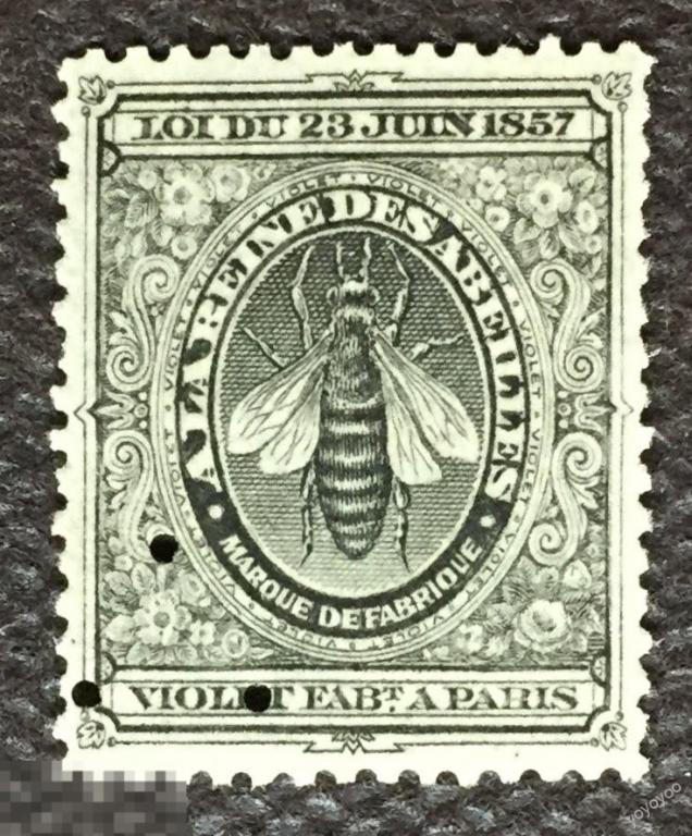 1857 Франция Насекомые Пчелы НЕ ПОЧТОВАЯ ** А129 