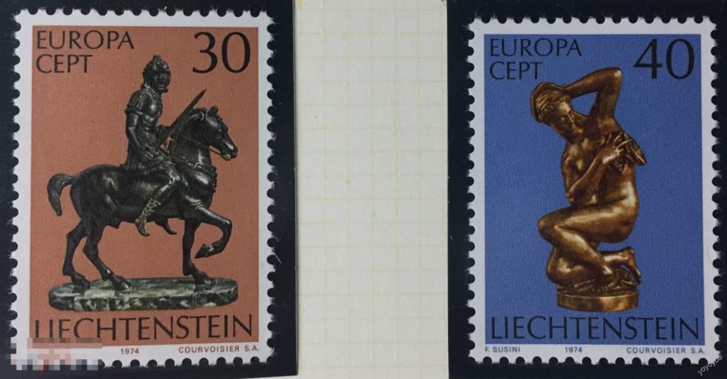 1974 Лихтенштейн Персоналии Искусство Скульптура Статуэтки Лошадь ЕВРОПА-СЕПТ 600-601 ** А161-1 