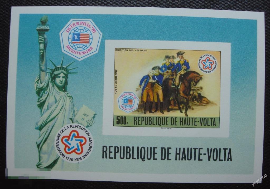 1976 Верхняя Вольта 200 лет США Бл.44 БЛОК-КАРТОН ** А47 