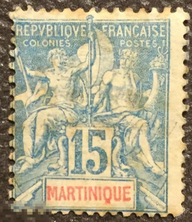 1892 Мартиника Стандарт НАДПЕЧАТКА 31 ГАШ А46_ 