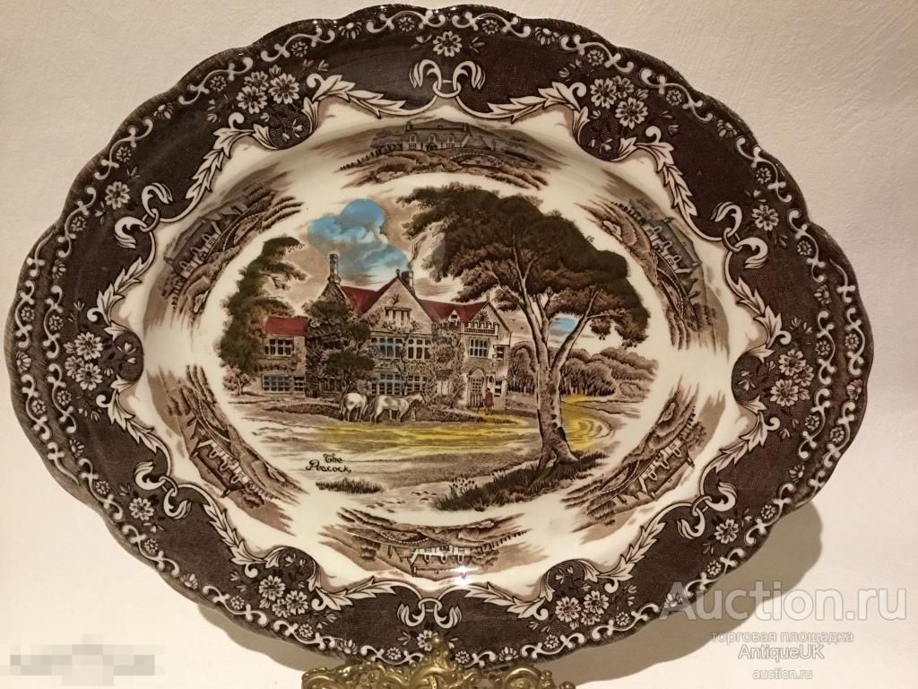 ОВАЛЬНАЯ ТАРЕЛКА. STAFFORDSHIRE. ФАРФОР. АНГЛИЯ. БЕСПЛАТНАЯ ДОСТАВКА! 