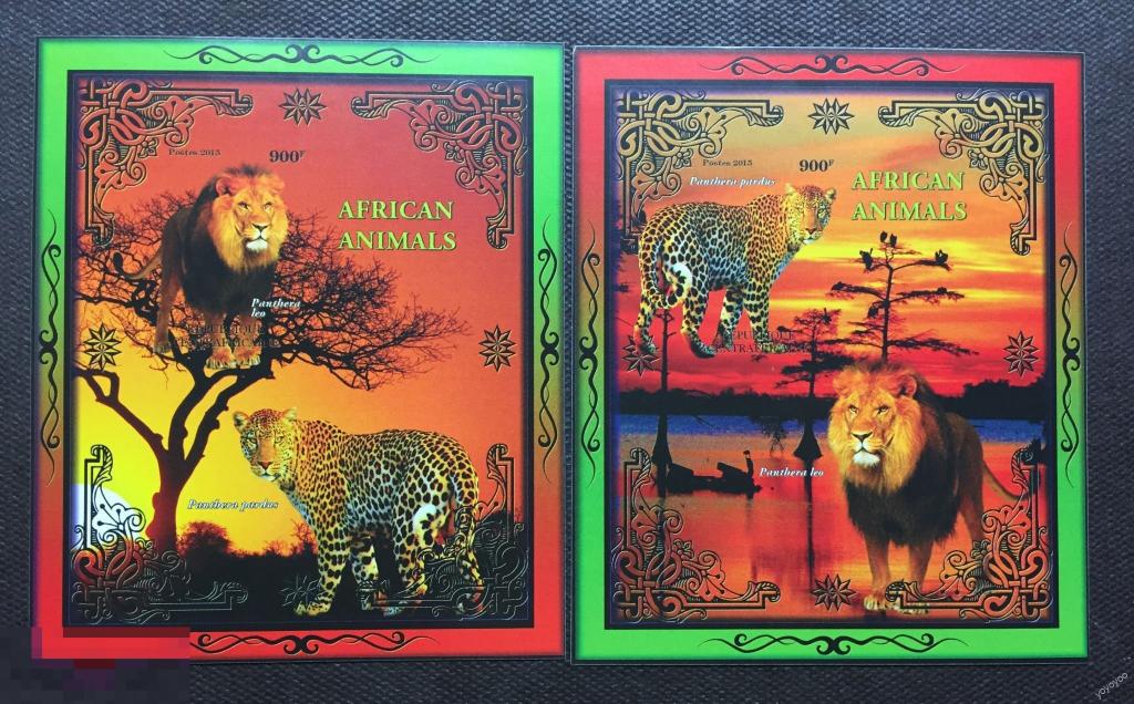 2015 ЦАР Фауна Хищники Кошачьи Лев Ягуар б/з ** А93 