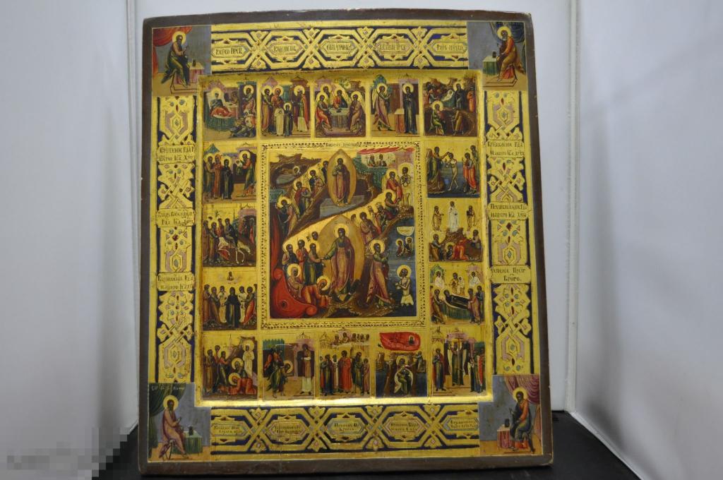 Икона Праздники М.Долотовъ 1850г.сусальное золото 