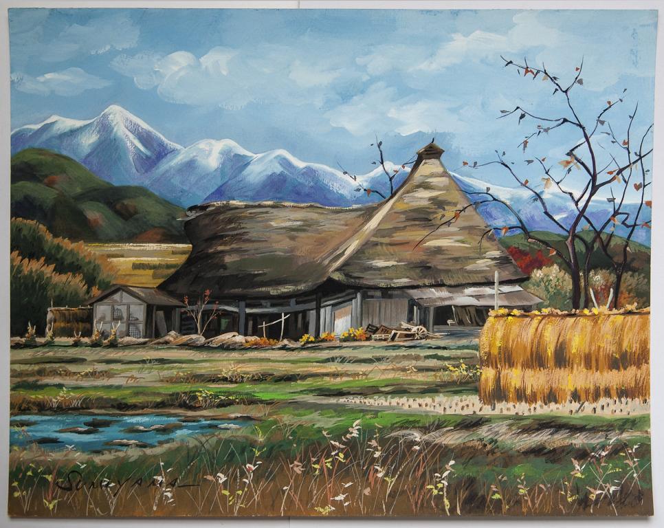 Япония * Пейзаж * Фумио Сумияма * бумага / гуашь 32*41см * 1970-е - 80-е