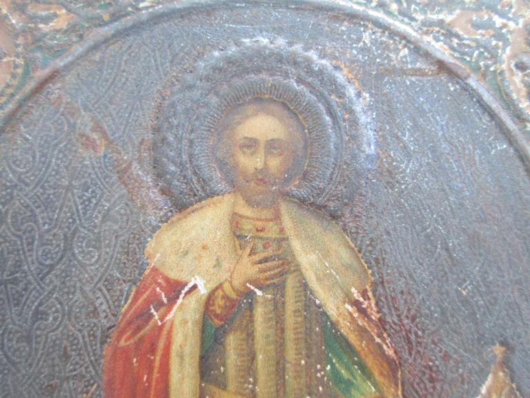 СВЯТОЙ АЛЕКСАНДР НЕВСКИЙ ,ДО 1917 ГОДА ! ПЕЧАТЬ ВОЗНЕСЕНСКОЙ ОБИТЕЛИ !!! ПАЛОМНИЧЕСКАЯ ИКОНА