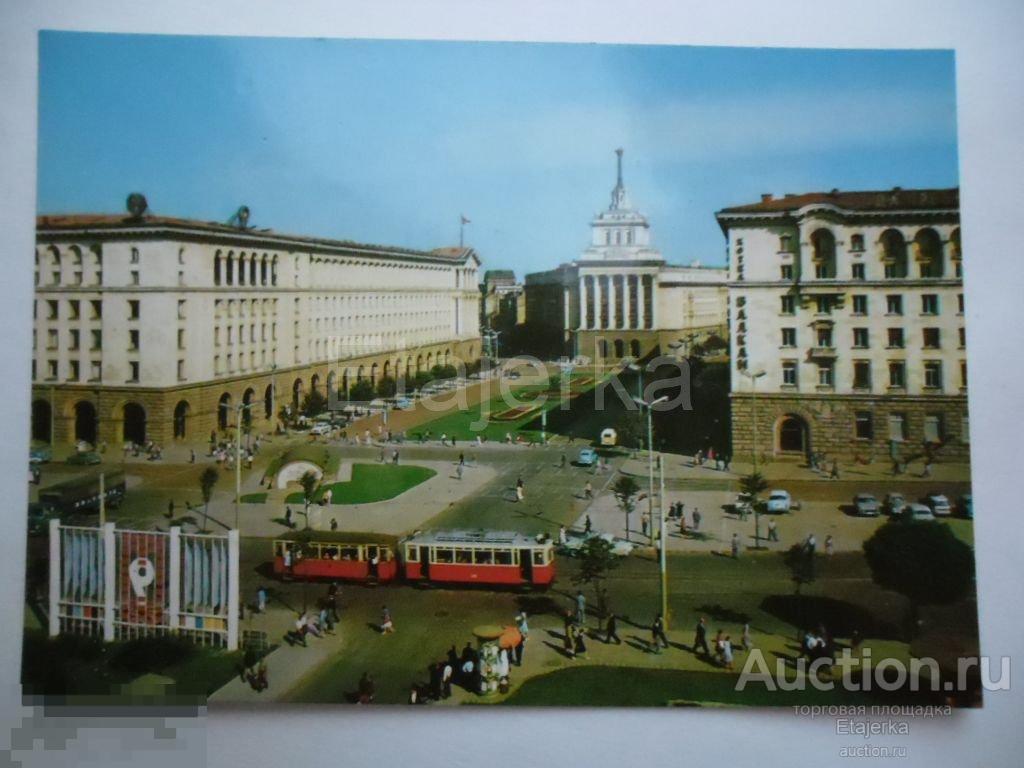 Болгария. София .Центр. Трамвай.  Площадь . транспорт . 
