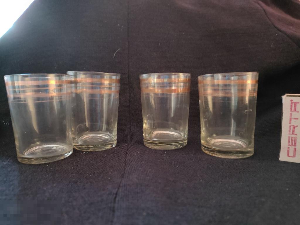 Стопка Стакан золотой ободок  Советский винтаж антикварный стаканчик СССР Тонкое старое стекло 