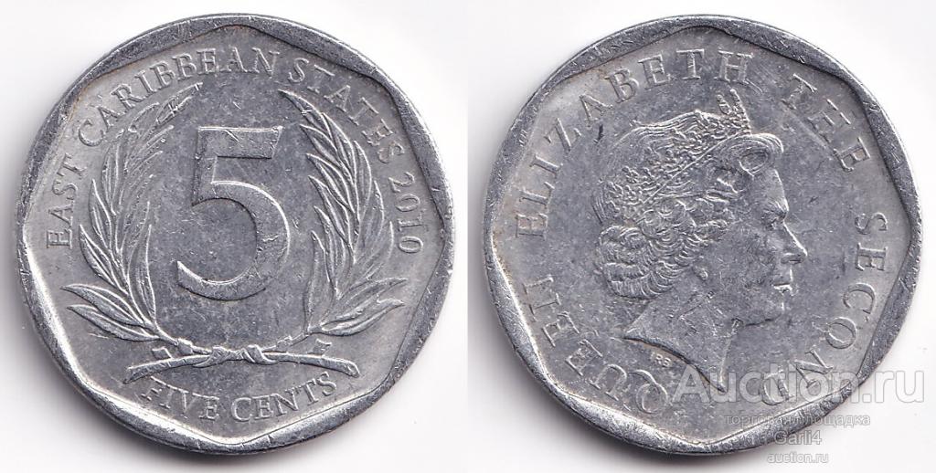 5 центов 2010 года - Восточные Карибские Территории - Елизавета II - XF - колонии