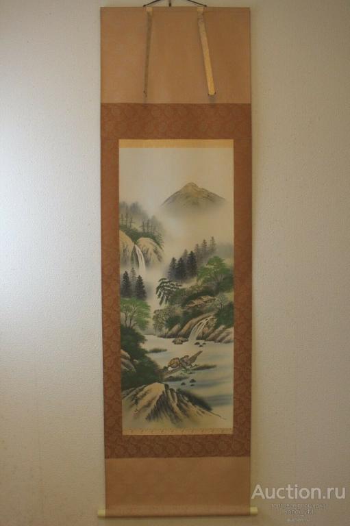 KAKEJIKU! SANSUI Mountain & Ebisu, Daikoku wishing Luck for Business. BUZAN. Japan!