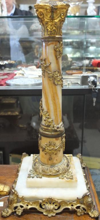 подсвечник бронза, мрамор, старинный, Европа