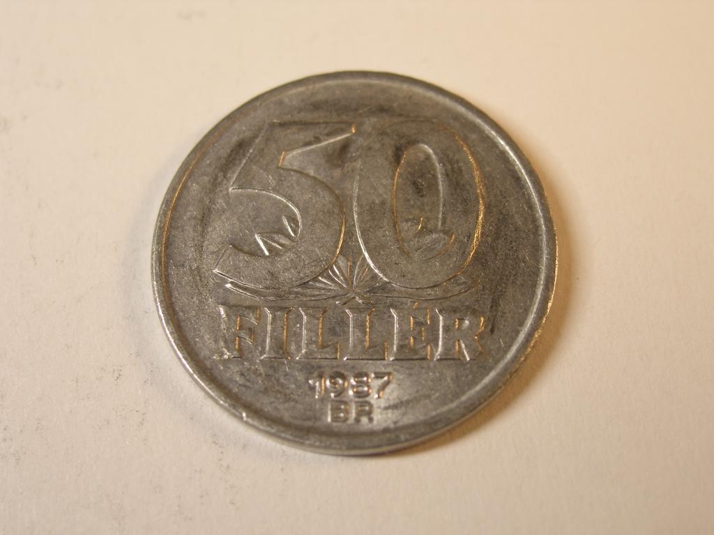 Венгрия.   50  филлеров. 1987 год.      (2)
