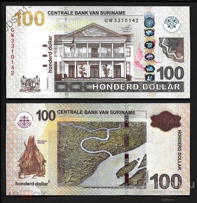 Суринам 100 долларов 2019 года P-165d UNC