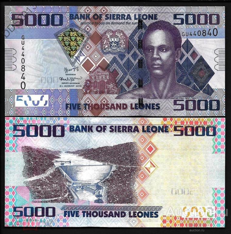 Сьерра-Леоне 5000 леоне 2015 года P-32с UNC