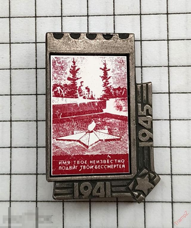 Знак Имя неизвестно подвиг твой бессмертен вечный огонь 1941 - 1945 ситалл #16 
