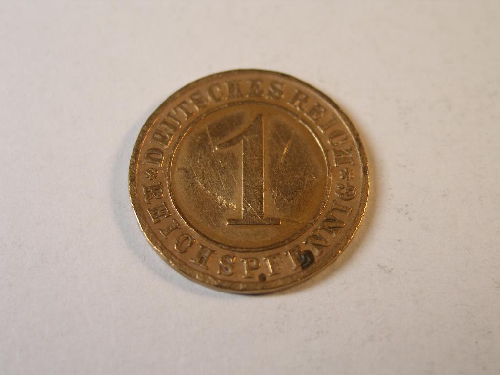 Германия.  1 рейхспфенниг .   1929 год.   Литера  А.  Описание    (2)