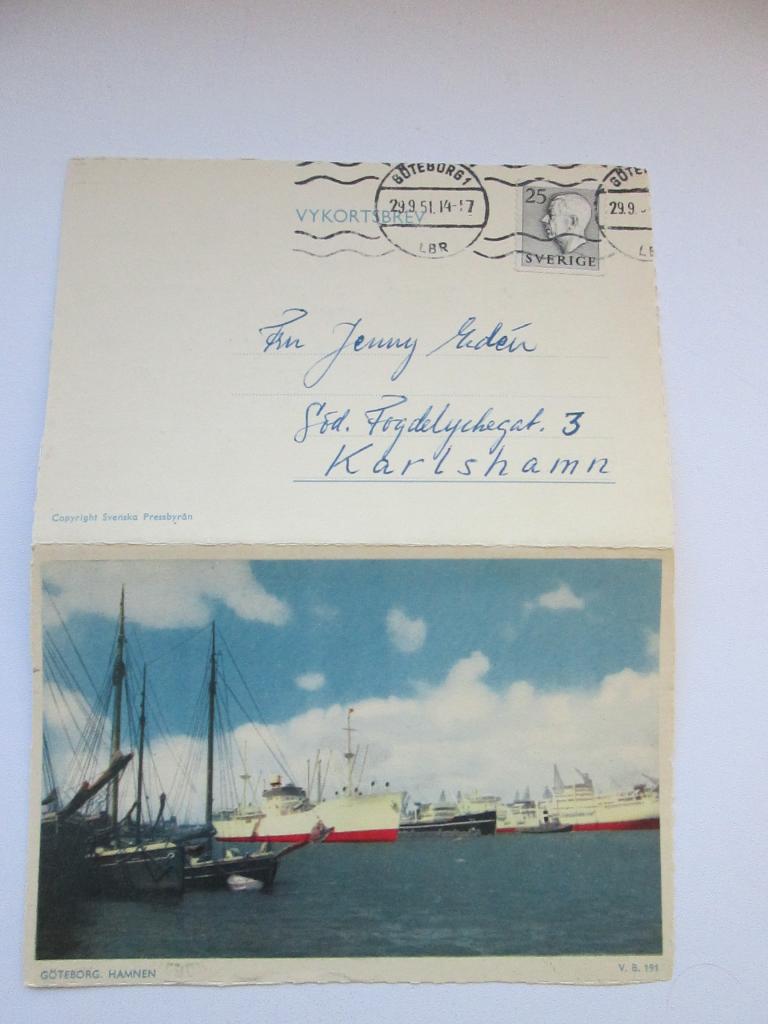 Балтийское море.Корабли.Vykortsbrev.Goteborg Hamnen.