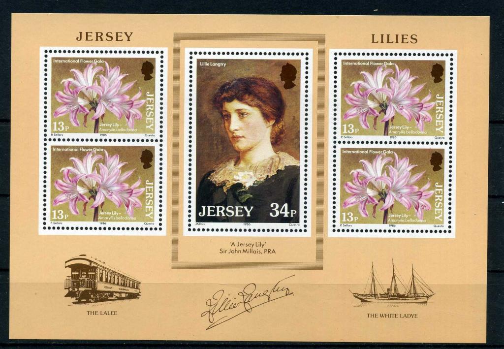 Джерси Цветы Лилии Искусство Живопись Картины MNH**