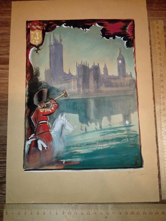 акварель панно для ресторана Westminster, художник Карвовский