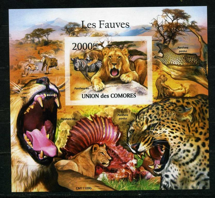 Коморы Коморские острова Львы Без зубцов MNH**