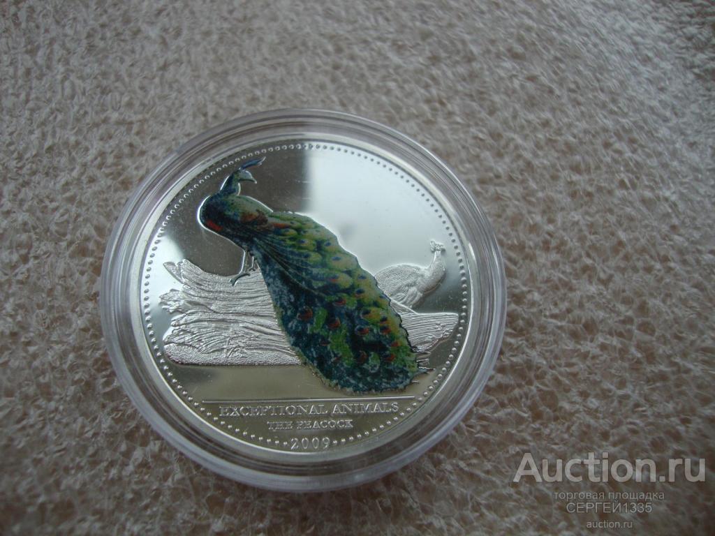 Палау 5 долларов 2009 Павлин птица СЕРЕБРО
