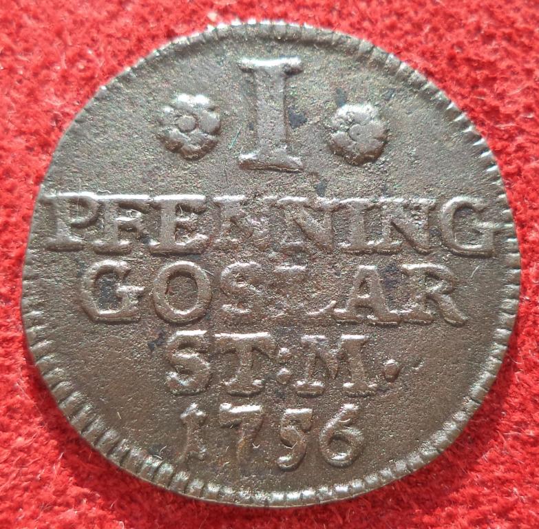 Гослар 1 пфеннинг 1756 год п.9
