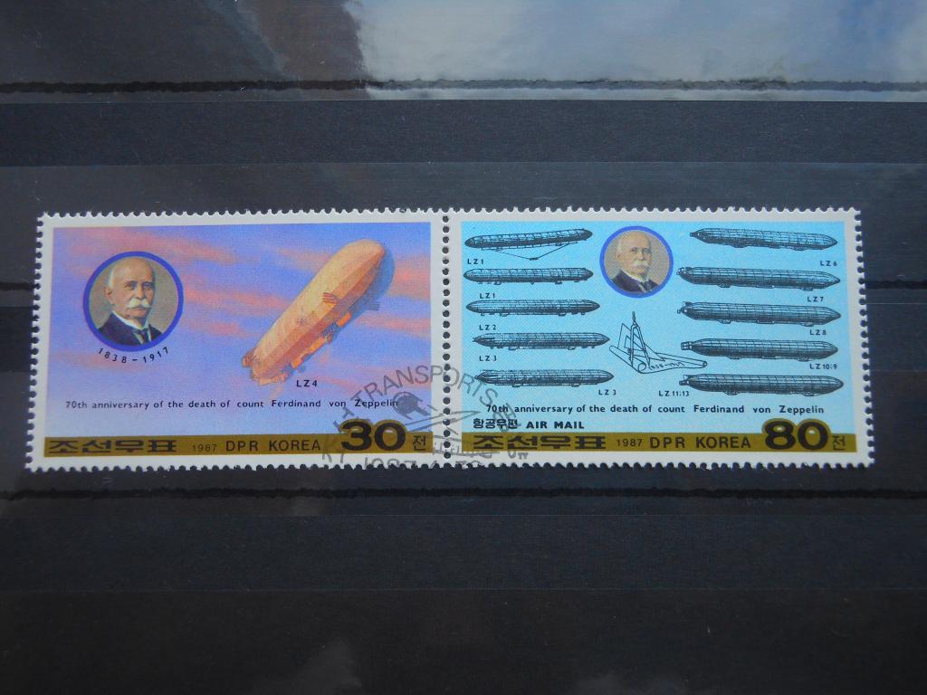 Корея. 1987г. Авиация. Граф Zeppelin.Сцепка(гаш.)