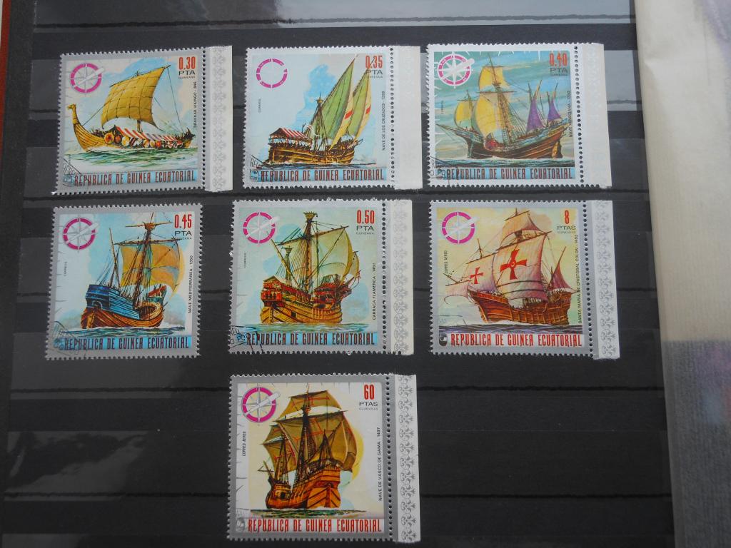 Экваториальная Гвинея. Парусники.7 марок(гаш.)