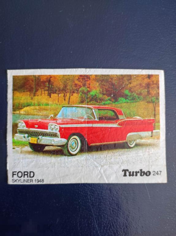 Вкладыш Turbo kent N° 247 FORD Турбо bubble gum жевательная резинка фантик 