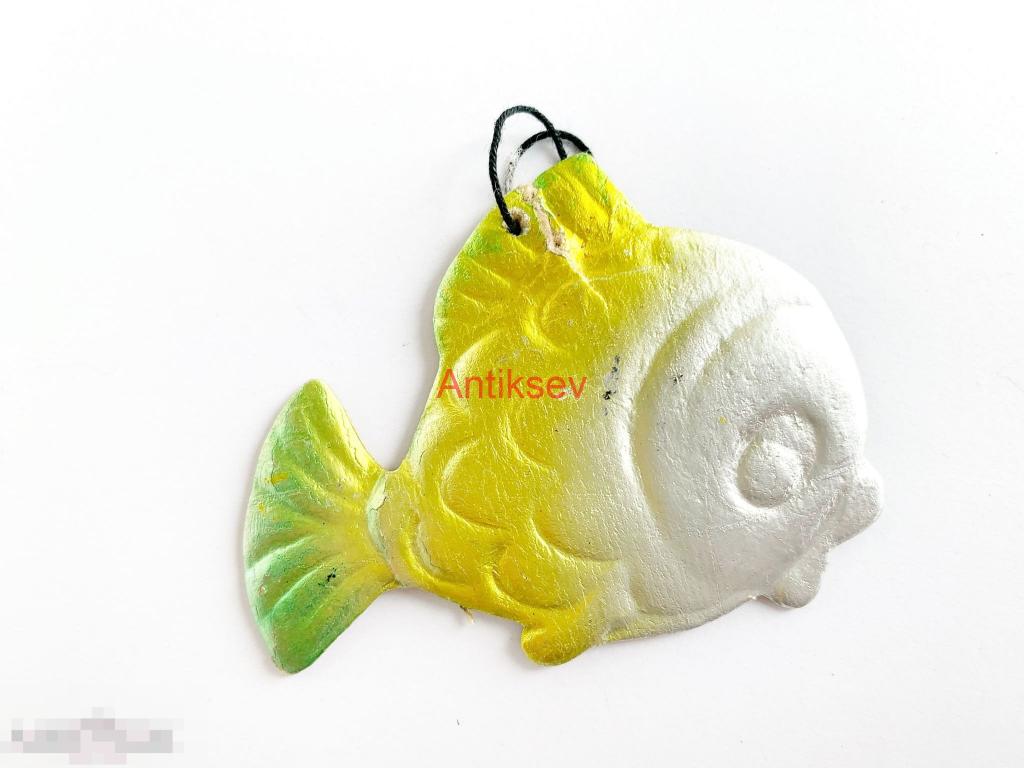 Ёлочная игрушка СССР картонаж рыбка 