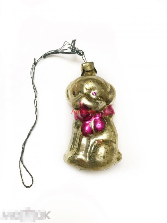 Ёлочная игрушка СССР собачка подвеска 