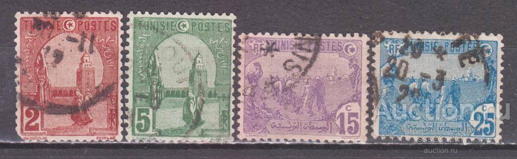 Тунис 1906 местные мотивы Mi30,32,34,36