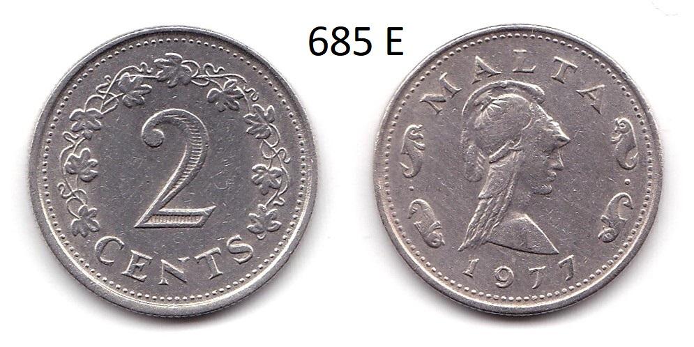 Мальта. 2 цента. 1977 год.