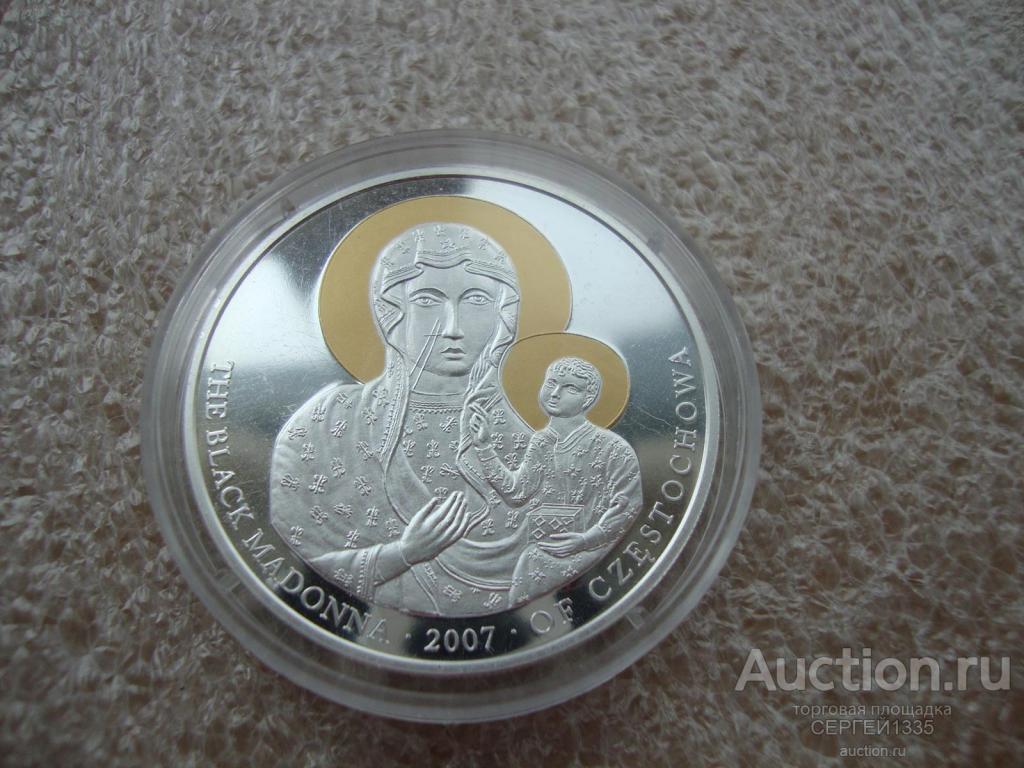Либерия 5 долларов 2007 Черная Мадонна икона