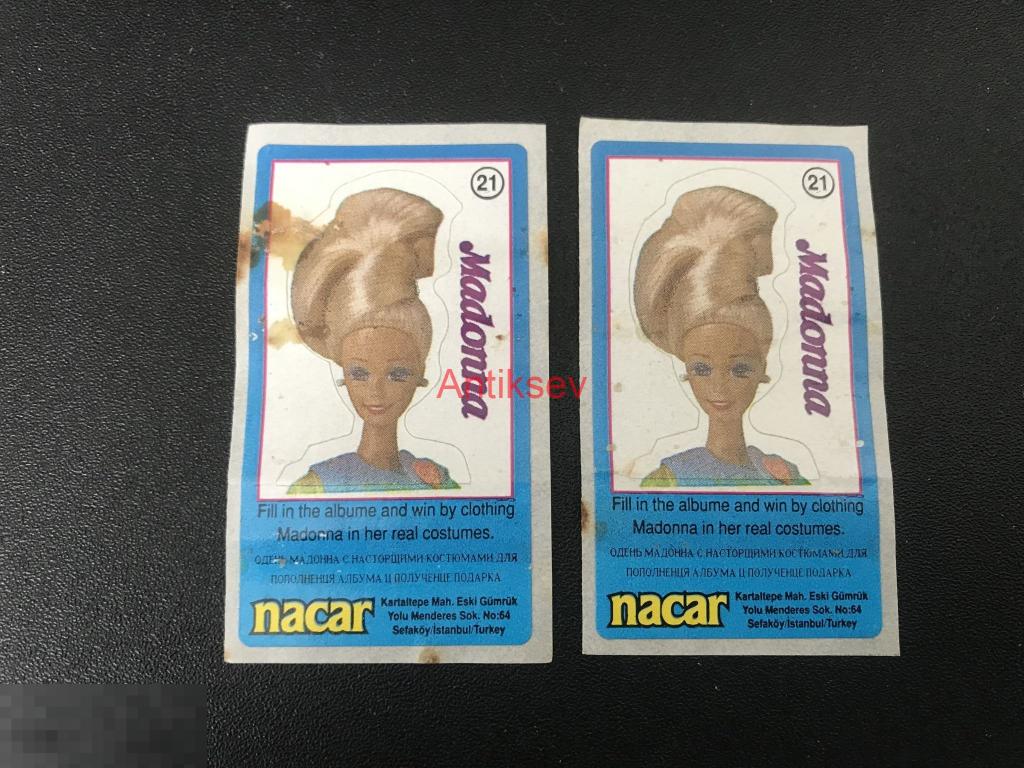 Наклейка от жвачки Nacar Madonna №21 цена за 1 шт 