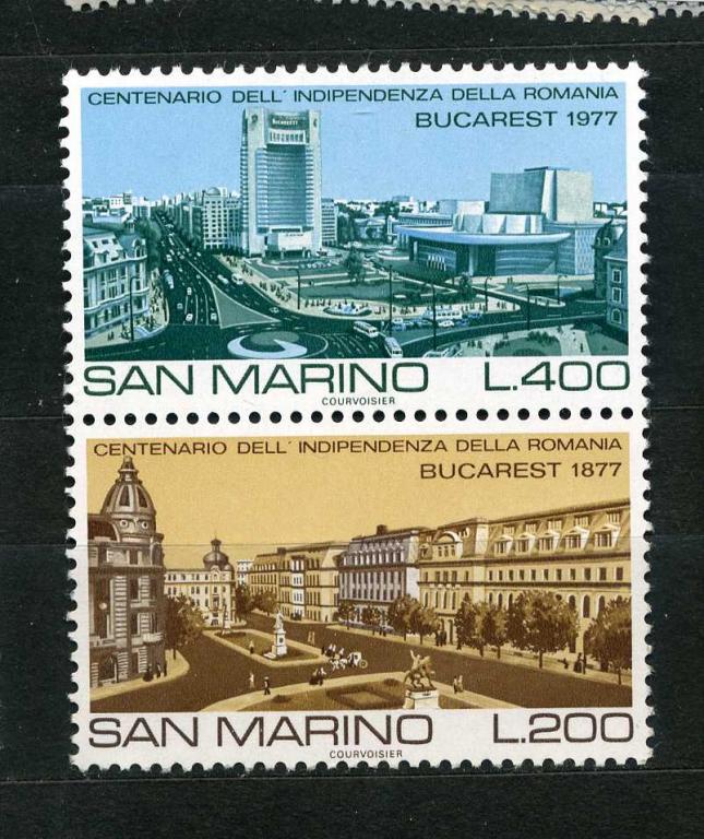 Сан-Марино. Города мира. Бухарест. Сцепка. Серия. 1977.**