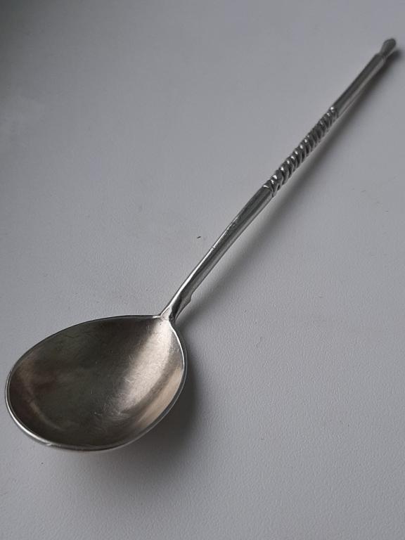 Чайная серебряная ложечка, 84 проба, 11.5 грамм, Штихель, до 1917г.