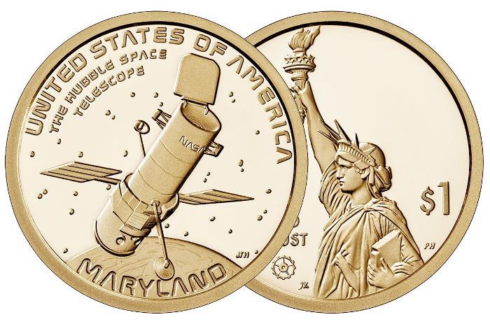 1 Доллар 2020 США Американские инновации Космический телескоп Хаббла из ролла P,D