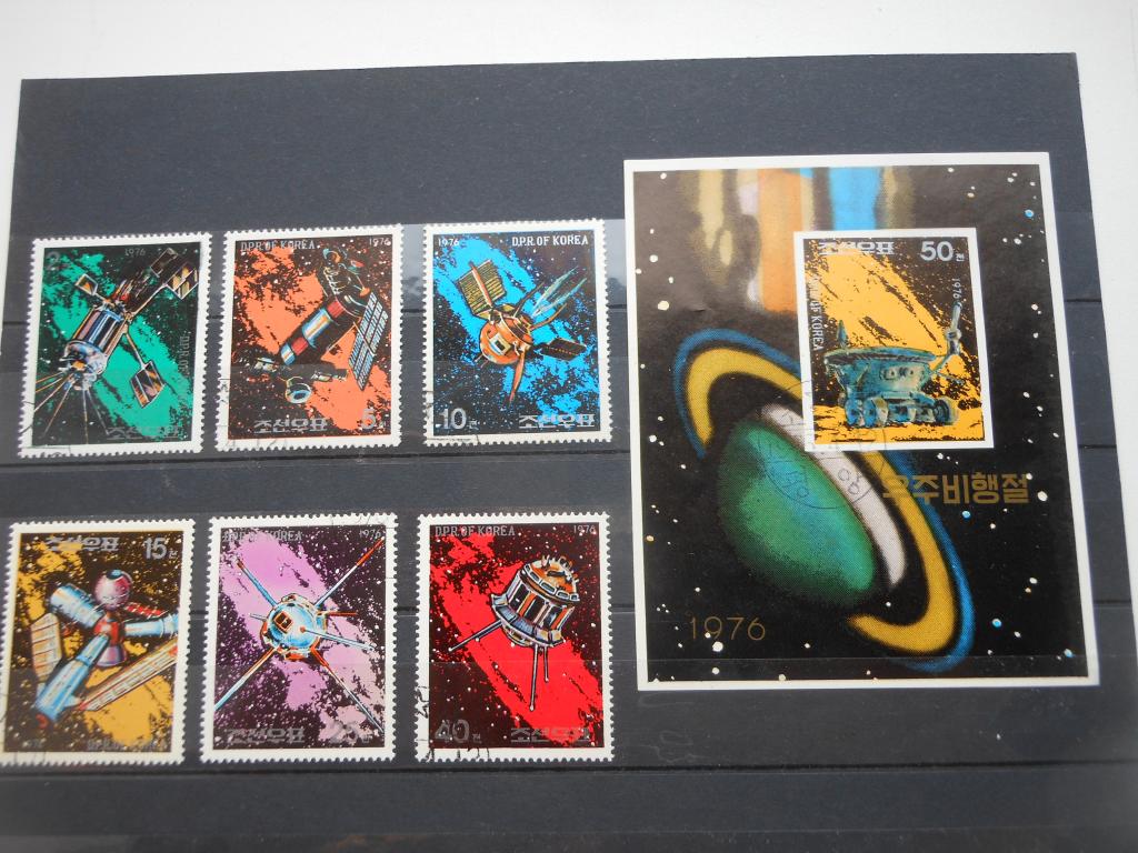 Корея.1976г. Космос.6 марок+1 блок (гаш.)