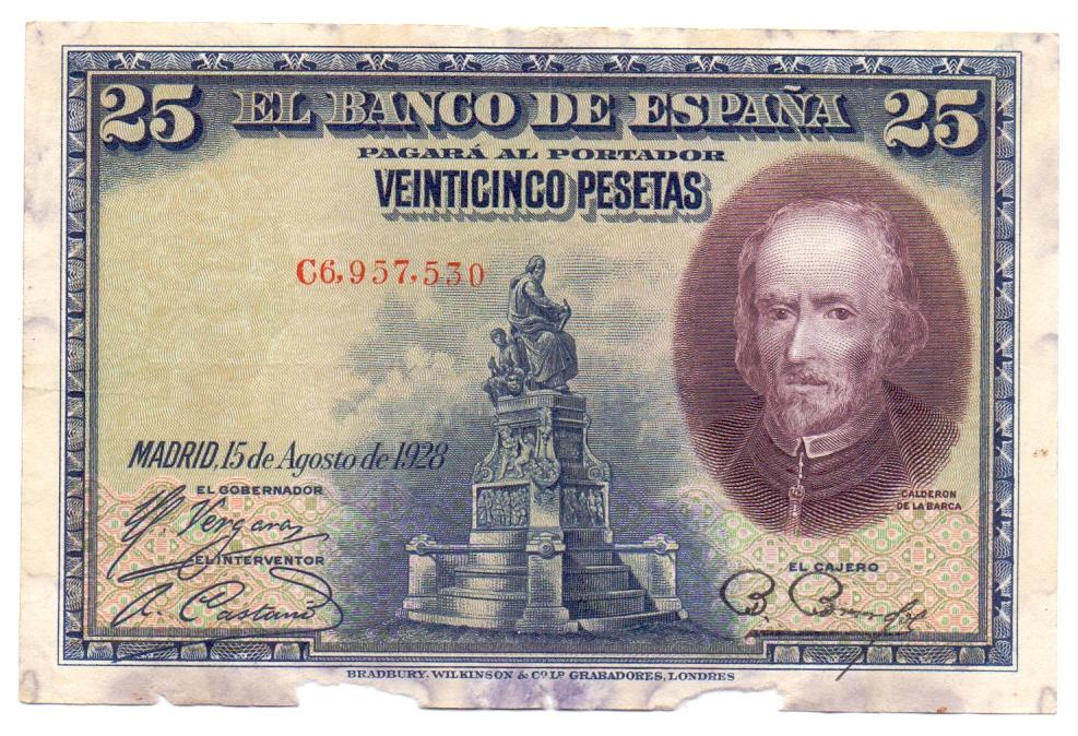 25 песет 1928 С 6957530 Испания