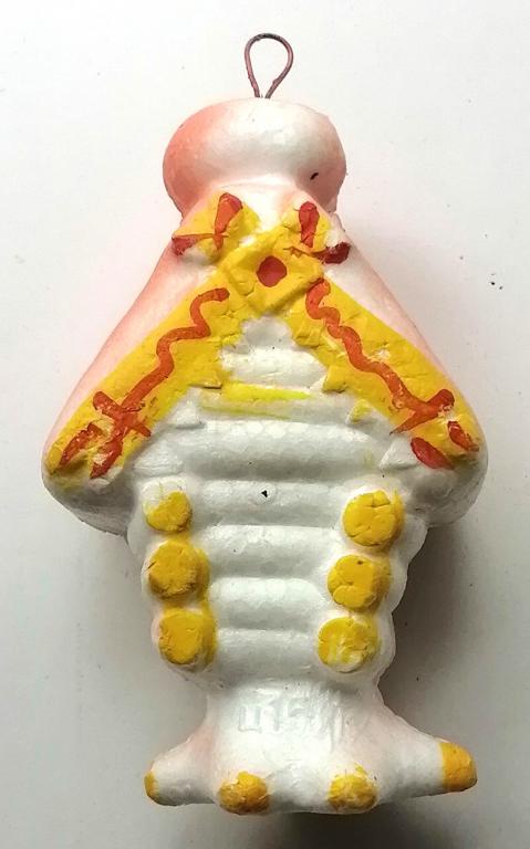 Ёлочная игрушка СССР. Избушка на курьих ножках. Пенопласт.