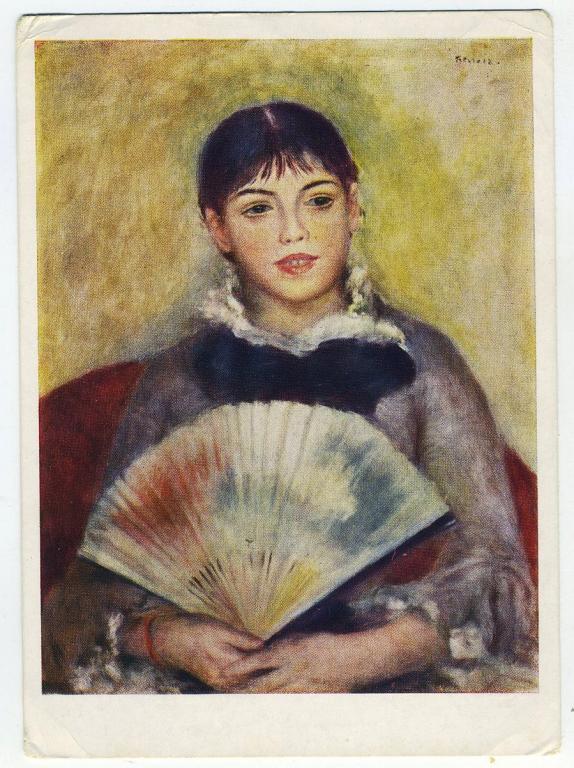 П.О.Ренуар - Девушка с веером - живопись (Л-49)