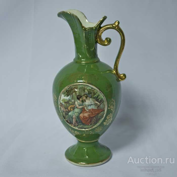 Кувшин зеленый.Германия, высота 23,5 см