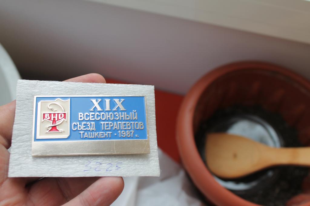 Значок XIX Всесоюзный съезд терапевтов, Ташкент, 1987 №3225