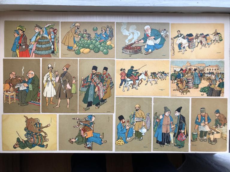 Кавказ. Тифлис. Набор цветных открыток 14 шт. 1928 год. тираж 6000 шт.